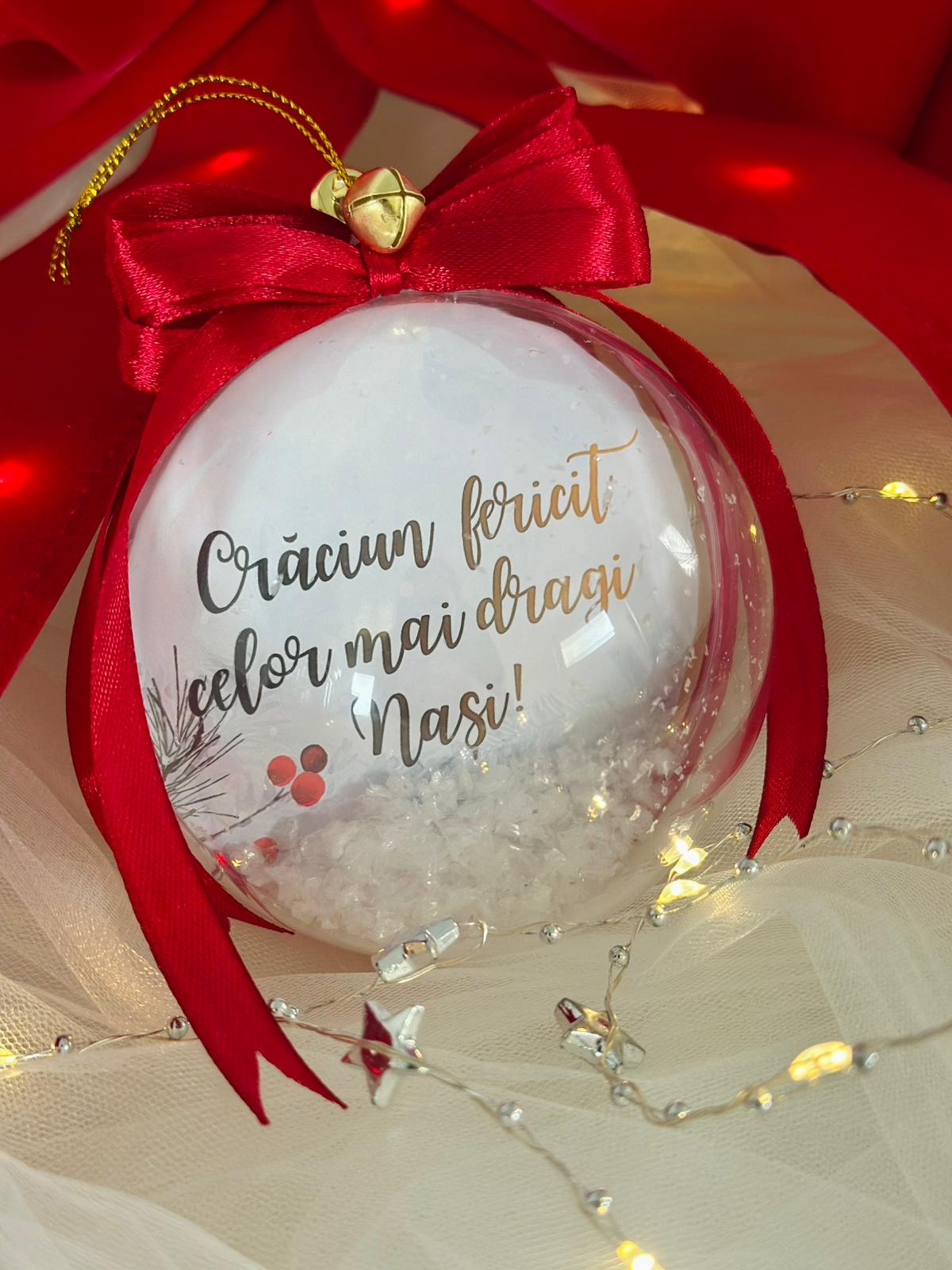 Glob personalizat cu poză și text pentru nași - imagine 2