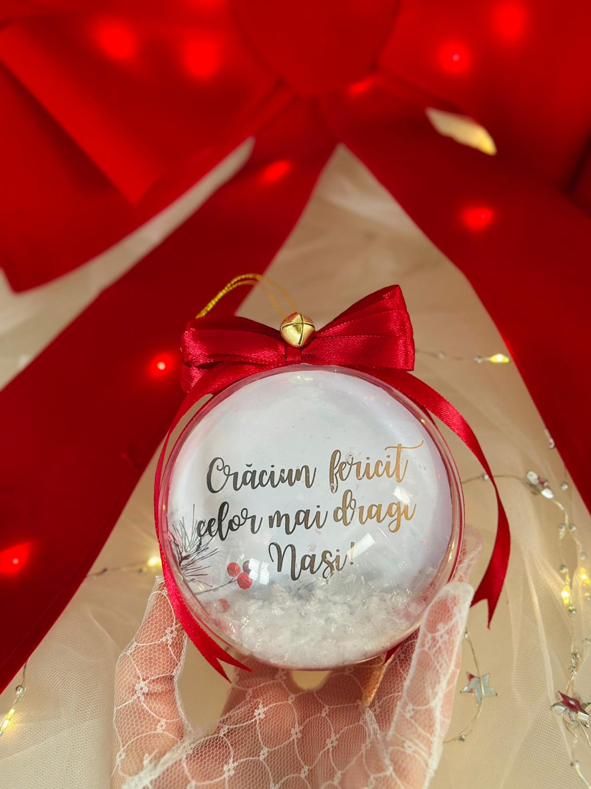 Glob personalizat cu poză și text pentru nași - imagine 3